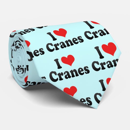 I Love Cranes Stropdas (Opgerold)