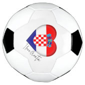 I Love Croatie Drapeau Couleurs Coeur Soccer Ball (Tourné)