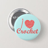 I Love Crochet Button (Voorkant /achterkant)