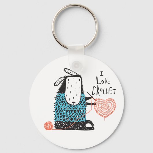 I Love Crochet Sleutelhanger (Voorkant)