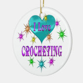 I Love Crocheting Keramisch Ornament (Links)