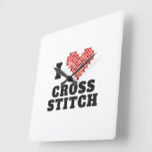 I Love Cross Stitch Vierkante Klok (Hoek)