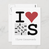 I Love Crosswords Briefkaart (Voorkant / Achterkant)