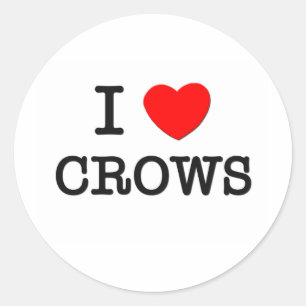 I Love Crows Ronde Sticker