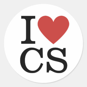 I ❤️ Love CS Informatica Faculteit / Student Ronde Sticker