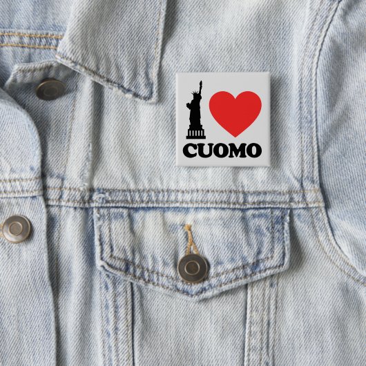 I Love Cuomo | Vrijheidsbeeld Vierkante Button 5,1 Cm (In situ)