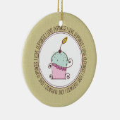I Love Cupcakes Céramique Noël Ornements (Droite)