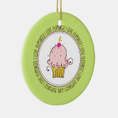 I Love Cupcakes Céramique Noël Ornements (Droite)