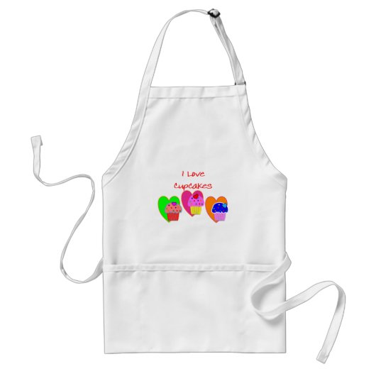 "I Love Cupcakes" — Cupcake houdt van cadeaus Standaard Schort (Voorkant)