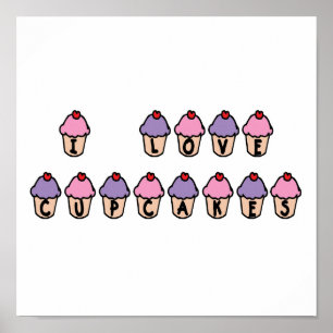 I Love Cupcakes Poster