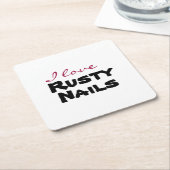 I love [customize] vierkante kartonnen onderzetter (Schuin)