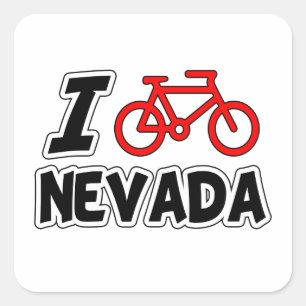 I Love Cycling Nevada Vierkante Sticker