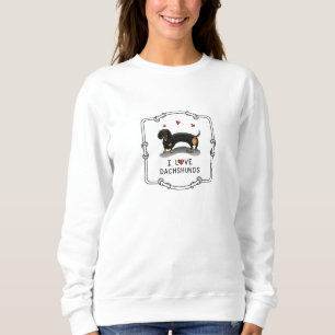I Love Dachshunds Dachsies (zwart en tan) Cute Trui