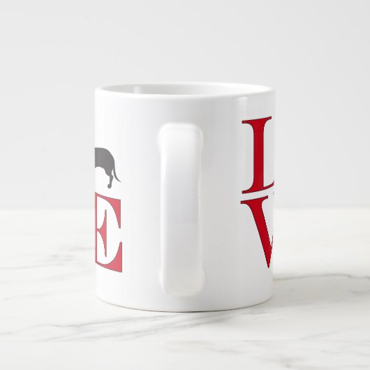 I Love Dachshunds Extra Grote Mok (Achterkant)