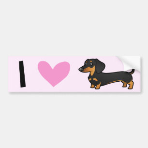 I Love Dachshunds (gladde jas) Bumpersticker