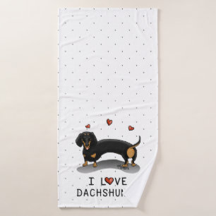 I Love Dachshunds (noir et bronze) Mignonne chien