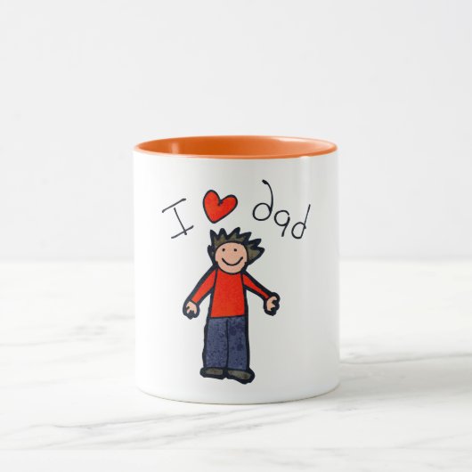 "I Love Dad" combiné deux tonnes. Mug (Centre)