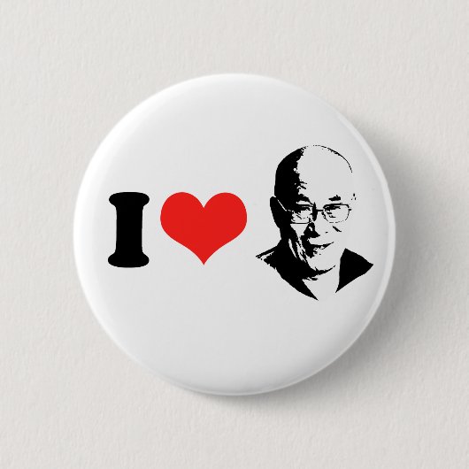 I Love Dalai Lama Ronde Button 5,7 Cm (Voorkant)
