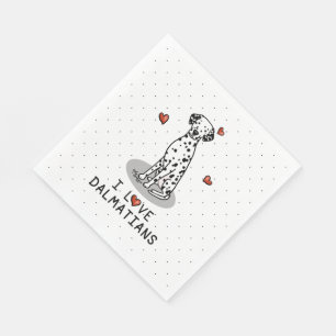 I Love Dalmatians (black 1) Hearts Cute Servet