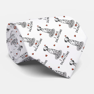 I Love Dalmatians (black 1) Hearts Cute Stropdas