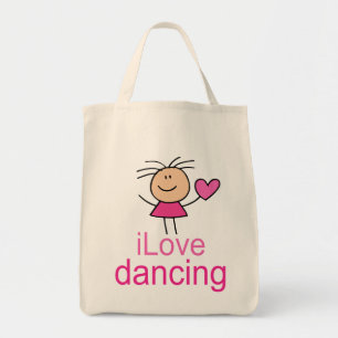 I Love Dancing Stick Figuur Canvas Canvas tas