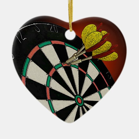 I Love Darts Keramisch Ornament (Voorkant)