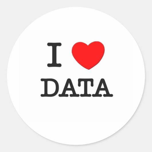 I Love Data Ronde Sticker (Voorkant)