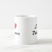 I Love Delaware Heart Typography Coffee Mug (Centre)