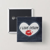 I Love Denim 5.1 cm (2") Carré Badge (Devant & derrière)
