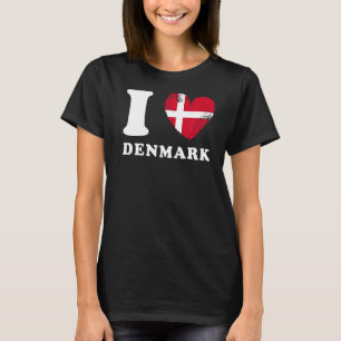 I Love Denmark Heart Flag Denmark T-shirt