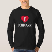 I Love Denmark Patriotic Home Country Travel T-shirt (Voorkant)