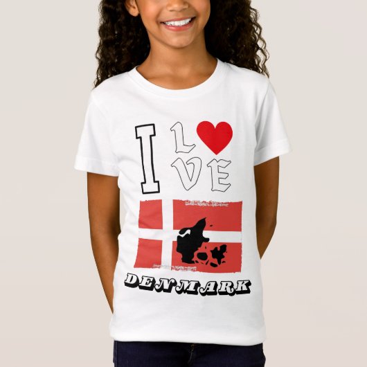 I Love Denmark T-Shirt (Voorkant)