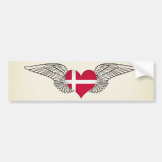 I Love Denmark - wings Bumpersticker