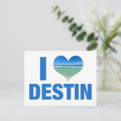 I Love Destin Florida Cute Beach Briefkaart (Staand voorkant)