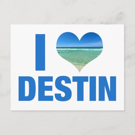 I Love Destin Florida Cute Beach Briefkaart (Voorkant)