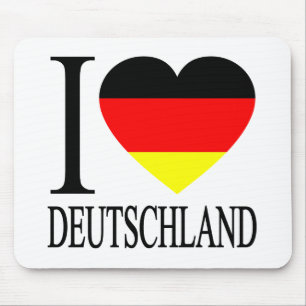 I Love Deutschland Germany German Flag Heart Muismat
