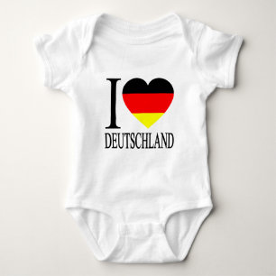 I Love Deutschland Germany German Flag Heart Romper