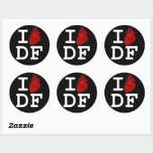 I Love DF Ronde Sticker (Vel)