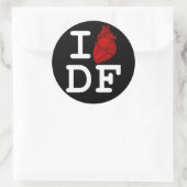 I Love DF Ronde Sticker (Tas)