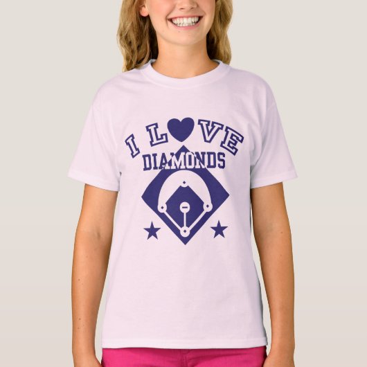 I Love Diamonds Baseball T-shirt (Voorkant)