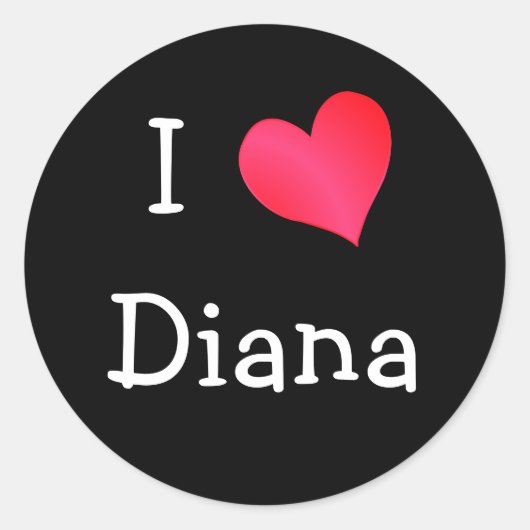 I Love Diana Ronde Sticker (Voorkant)
