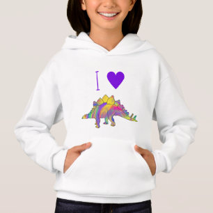 I Love Dinosaur mignon coloré Rainbow Stegosaurus