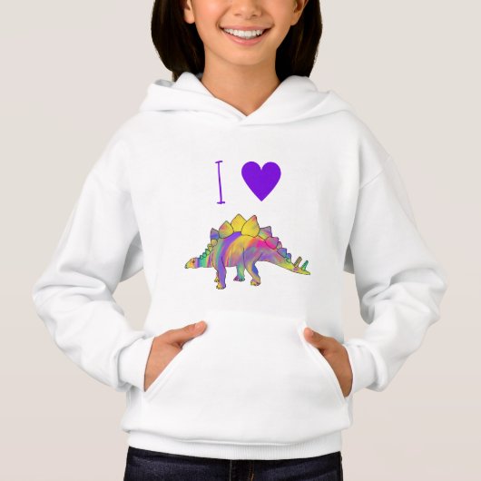 I Love Dinosaur mignon coloré Rainbow Stegosaurus (Devant)