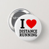 I Love Distance Running Ronde Button 5,7 Cm (Voorkant /achterkant)