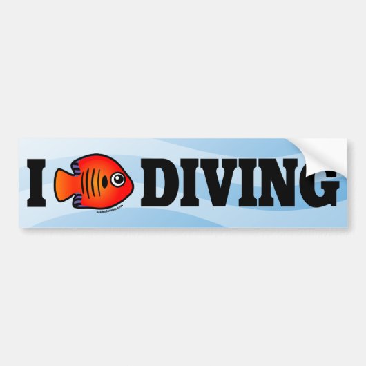 I Love Diving Bumpersticker (Voorkant)