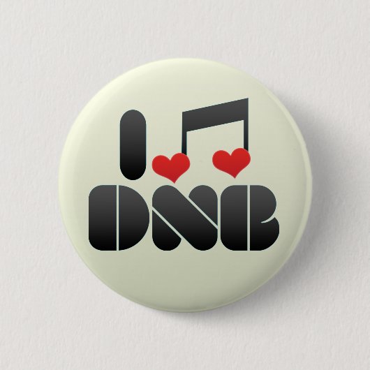 I Love DNB Ronde Button 5,7 Cm (Voorkant)