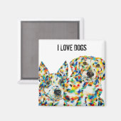 I Love Dogs Art Magnet (Recto/Verso)