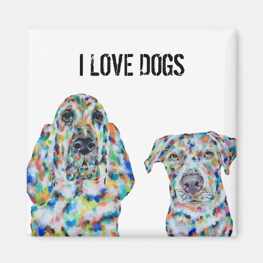 I Love Dogs Art Magnet (Devant)