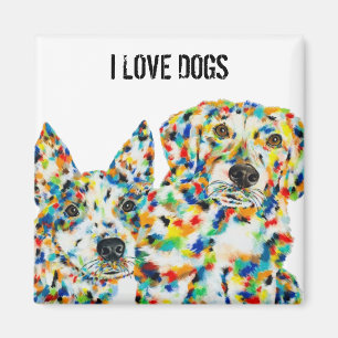 I Love Dogs Art Magnet Magneet
