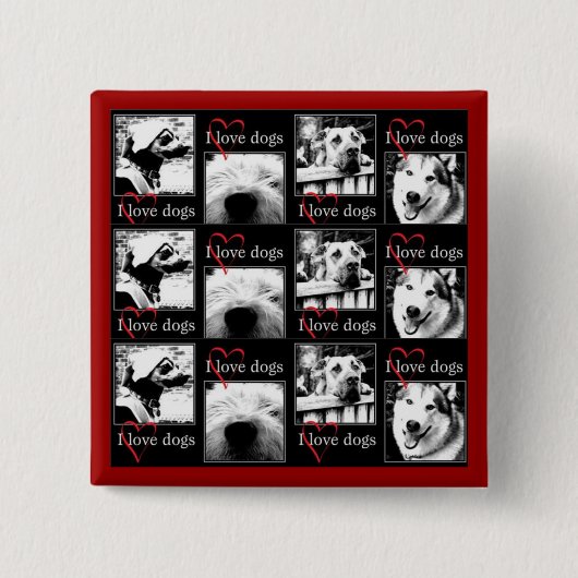 I Love Dogs Button (Voorkant)